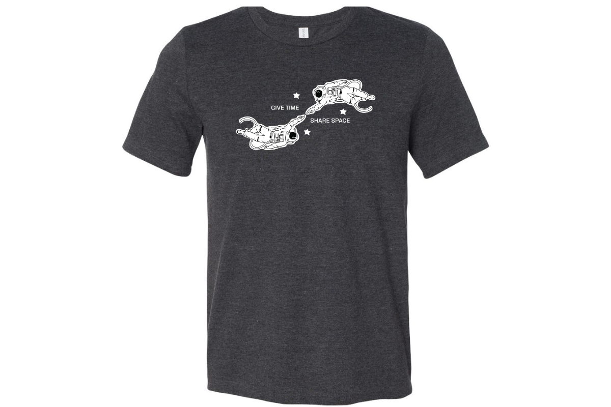 GIVE TIME. SHARE SPACE.  HEAVY WEIGHT 100% COTTON T-SHIRT